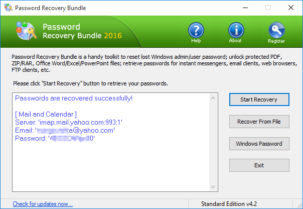 password recovery key windows 10